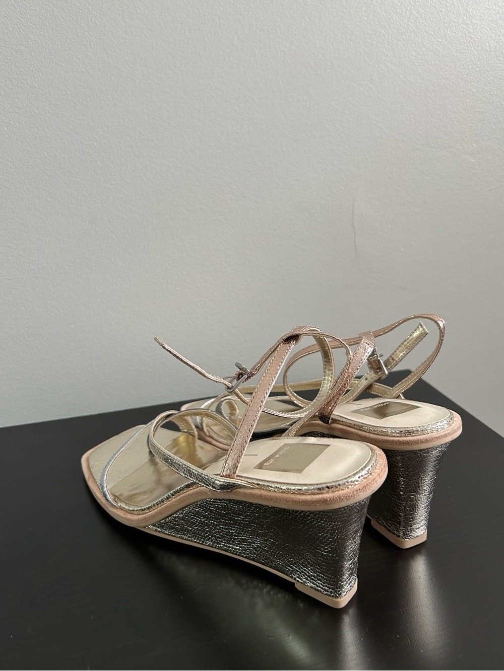 Dolce Vita Metallic Three-Tone Wedge Sandal - Rose Gold, Gold, Silver, Size 7.5 - Picture 7 of 14